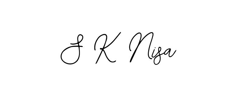 Use a signature maker to create a handwritten signature online. With this signature software, you can design (Bearetta-2O07w) your own signature for name S K Nisa. S K Nisa signature style 12 images and pictures png