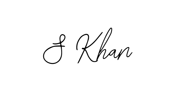 The best way (Bearetta-2O07w) to make a short signature is to pick only two or three words in your name. The name S Khan include a total of six letters. For converting this name. S Khan signature style 12 images and pictures png
