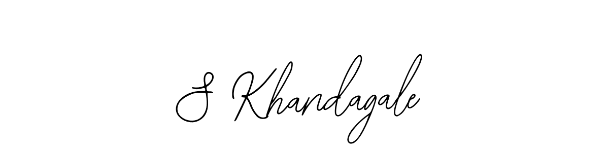 How to make S Khandagale name signature. Use Bearetta-2O07w style for creating short signs online. This is the latest handwritten sign. S Khandagale signature style 12 images and pictures png