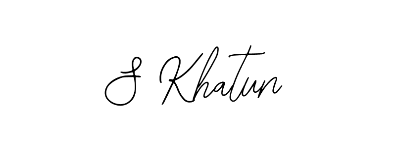 Design your own signature with our free online signature maker. With this signature software, you can create a handwritten (Bearetta-2O07w) signature for name S Khatun. S Khatun signature style 12 images and pictures png