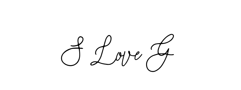 How to make S Love G name signature. Use Bearetta-2O07w style for creating short signs online. This is the latest handwritten sign. S Love G signature style 12 images and pictures png