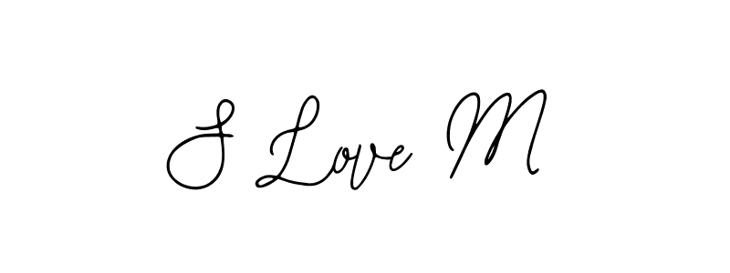 How to make S Love M name signature. Use Bearetta-2O07w style for creating short signs online. This is the latest handwritten sign. S Love M signature style 12 images and pictures png