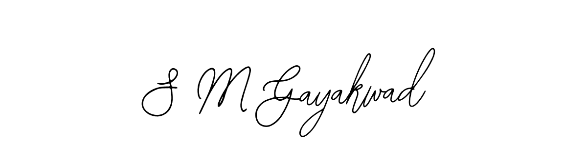 Bearetta-2O07w is a professional signature style that is perfect for those who want to add a touch of class to their signature. It is also a great choice for those who want to make their signature more unique. Get S M Gayakwad name to fancy signature for free. S M Gayakwad signature style 12 images and pictures png