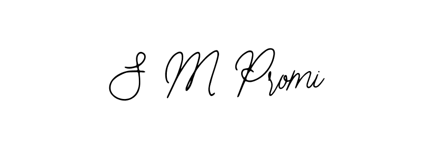 How to make S M Promi name signature. Use Bearetta-2O07w style for creating short signs online. This is the latest handwritten sign. S M Promi signature style 12 images and pictures png