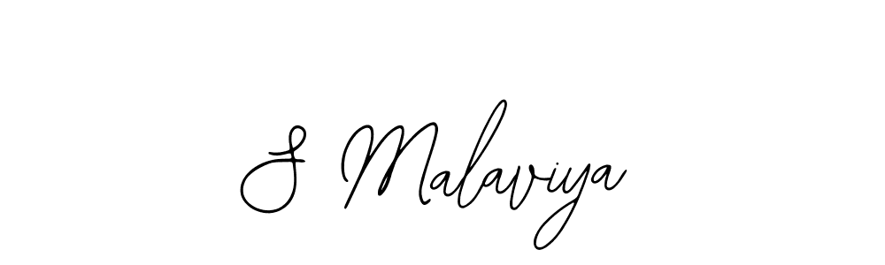 How to make S Malaviya name signature. Use Bearetta-2O07w style for creating short signs online. This is the latest handwritten sign. S Malaviya signature style 12 images and pictures png