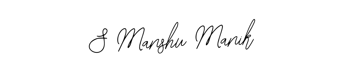 Similarly Bearetta-2O07w is the best handwritten signature design. Signature creator online .You can use it as an online autograph creator for name S Manshu Manik. S Manshu Manik signature style 12 images and pictures png