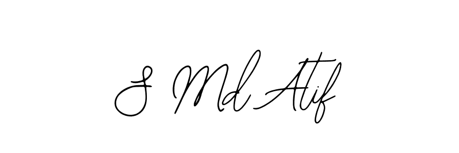 You should practise on your own different ways (Bearetta-2O07w) to write your name (S Md Atif) in signature. don't let someone else do it for you. S Md Atif signature style 12 images and pictures png