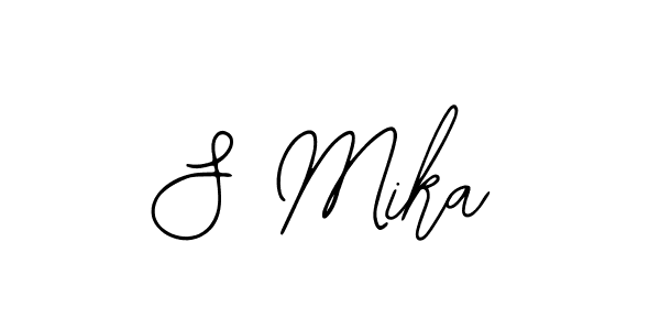 if you are searching for the best signature style for your name S Mika. so please give up your signature search. here we have designed multiple signature styles  using Bearetta-2O07w. S Mika signature style 12 images and pictures png