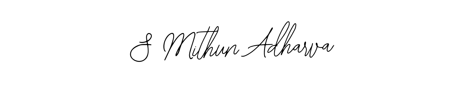 The best way (Bearetta-2O07w) to make a short signature is to pick only two or three words in your name. The name S Mithun Adharva include a total of six letters. For converting this name. S Mithun Adharva signature style 12 images and pictures png