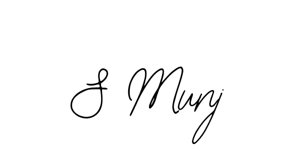 Design your own signature with our free online signature maker. With this signature software, you can create a handwritten (Bearetta-2O07w) signature for name S Munj. S Munj signature style 12 images and pictures png