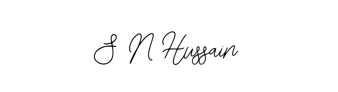 How to make S N Hussain name signature. Use Bearetta-2O07w style for creating short signs online. This is the latest handwritten sign. S N Hussain signature style 12 images and pictures png