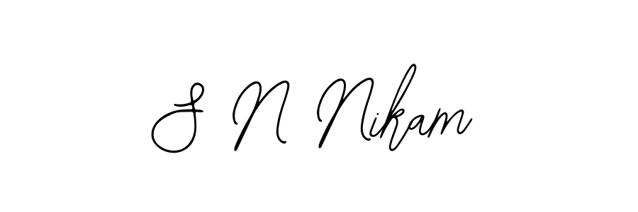 It looks lik you need a new signature style for name S N Nikam. Design unique handwritten (Bearetta-2O07w) signature with our free signature maker in just a few clicks. S N Nikam signature style 12 images and pictures png