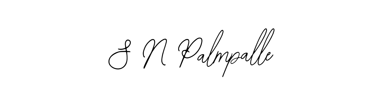 How to make S N Palmpalle name signature. Use Bearetta-2O07w style for creating short signs online. This is the latest handwritten sign. S N Palmpalle signature style 12 images and pictures png