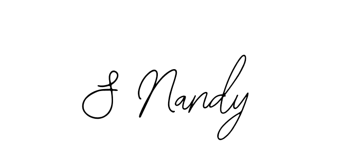 if you are searching for the best signature style for your name S Nandy. so please give up your signature search. here we have designed multiple signature styles  using Bearetta-2O07w. S Nandy signature style 12 images and pictures png