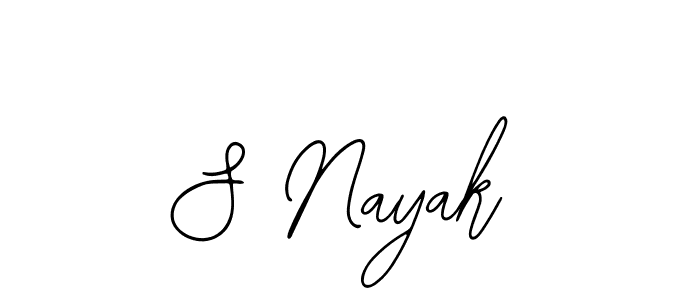 How to make S Nayak name signature. Use Bearetta-2O07w style for creating short signs online. This is the latest handwritten sign. S Nayak signature style 12 images and pictures png