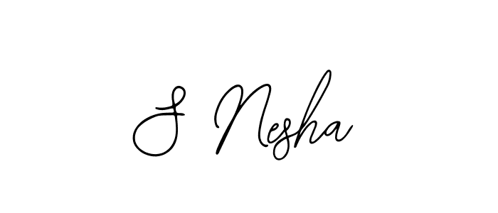 Use a signature maker to create a handwritten signature online. With this signature software, you can design (Bearetta-2O07w) your own signature for name S Nesha. S Nesha signature style 12 images and pictures png