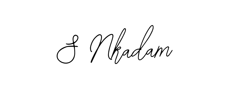 if you are searching for the best signature style for your name S Nkadam. so please give up your signature search. here we have designed multiple signature styles  using Bearetta-2O07w. S Nkadam signature style 12 images and pictures png