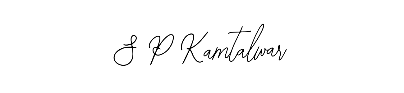 You should practise on your own different ways (Bearetta-2O07w) to write your name (S P Kamtalwar) in signature. don't let someone else do it for you. S P Kamtalwar signature style 12 images and pictures png