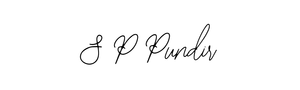 How to make S P Pundir name signature. Use Bearetta-2O07w style for creating short signs online. This is the latest handwritten sign. S P Pundir signature style 12 images and pictures png