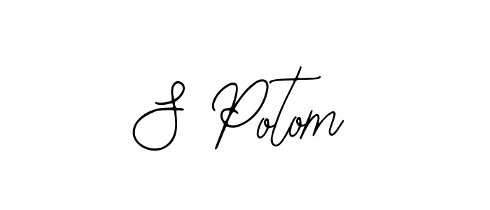 How to make S Potom name signature. Use Bearetta-2O07w style for creating short signs online. This is the latest handwritten sign. S Potom signature style 12 images and pictures png