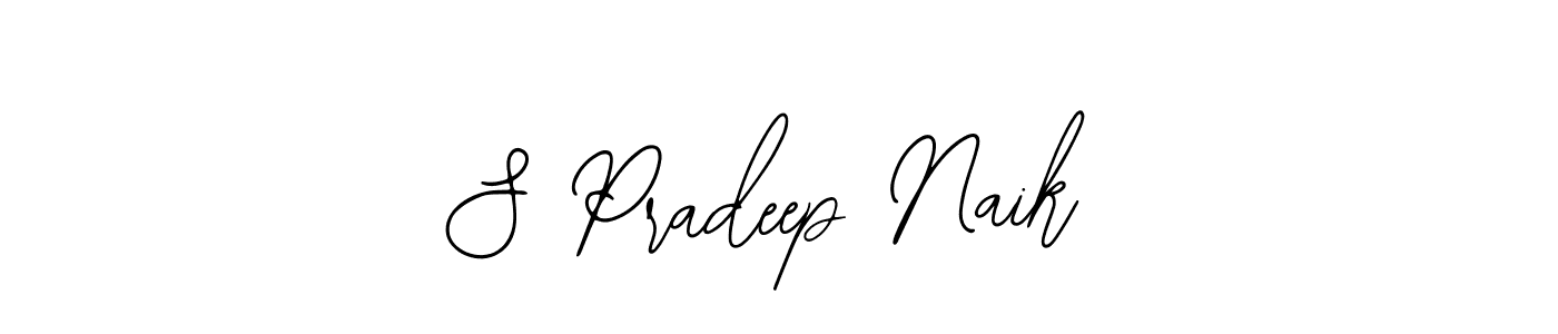 How to make S Pradeep Naik name signature. Use Bearetta-2O07w style for creating short signs online. This is the latest handwritten sign. S Pradeep Naik signature style 12 images and pictures png