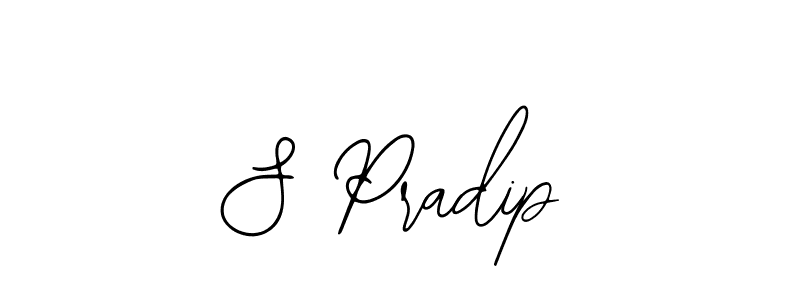 How to make S Pradip name signature. Use Bearetta-2O07w style for creating short signs online. This is the latest handwritten sign. S Pradip signature style 12 images and pictures png