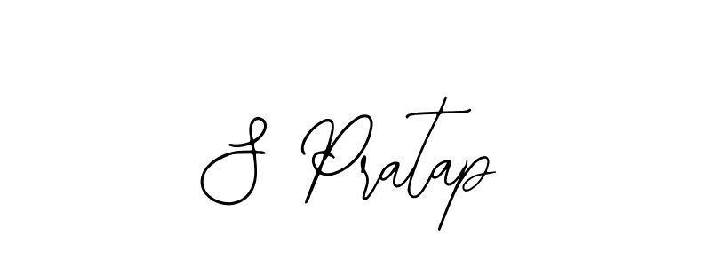 You should practise on your own different ways (Bearetta-2O07w) to write your name (S Pratap) in signature. don't let someone else do it for you. S Pratap signature style 12 images and pictures png