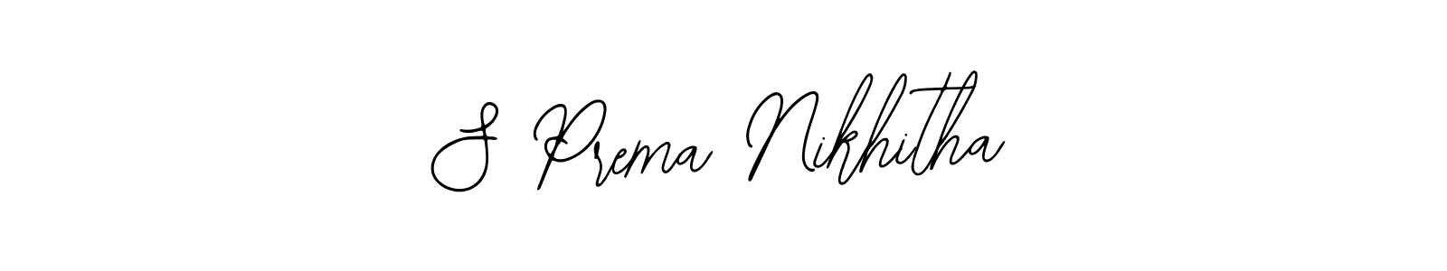 Create a beautiful signature design for name S Prema Nikhitha. With this signature (Bearetta-2O07w) fonts, you can make a handwritten signature for free. S Prema Nikhitha signature style 12 images and pictures png