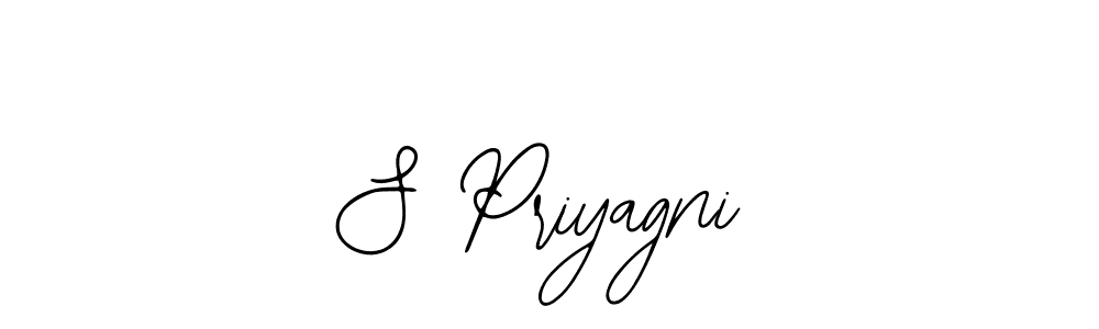 How to make S Priyagni name signature. Use Bearetta-2O07w style for creating short signs online. This is the latest handwritten sign. S Priyagni signature style 12 images and pictures png