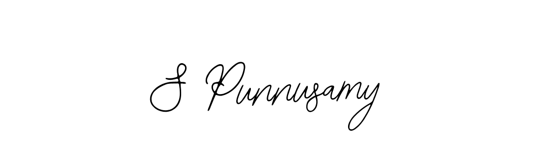 How to make S Punnusamy name signature. Use Bearetta-2O07w style for creating short signs online. This is the latest handwritten sign. S Punnusamy signature style 12 images and pictures png