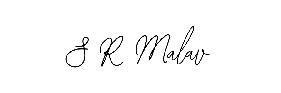 How to make S R Malav name signature. Use Bearetta-2O07w style for creating short signs online. This is the latest handwritten sign. S R Malav signature style 12 images and pictures png