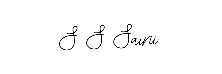 How to make S S Saini name signature. Use Bearetta-2O07w style for creating short signs online. This is the latest handwritten sign. S S Saini signature style 12 images and pictures png