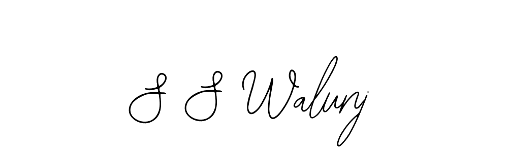 How to make S S Walunj name signature. Use Bearetta-2O07w style for creating short signs online. This is the latest handwritten sign. S S Walunj signature style 12 images and pictures png