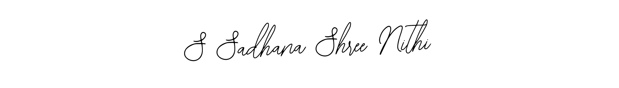 You should practise on your own different ways (Bearetta-2O07w) to write your name (S Sadhana Shree Nithi) in signature. don't let someone else do it for you. S Sadhana Shree Nithi signature style 12 images and pictures png