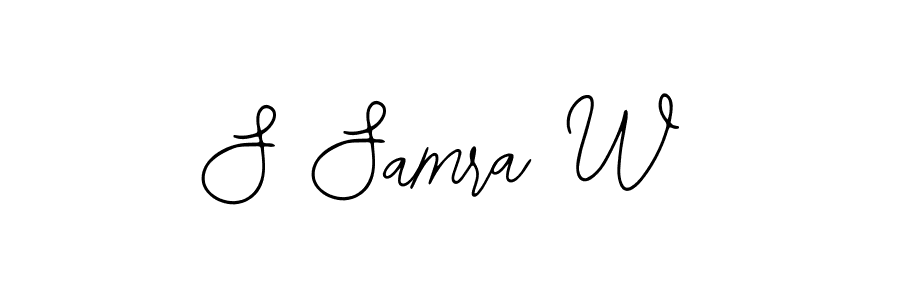 The best way (Bearetta-2O07w) to make a short signature is to pick only two or three words in your name. The name S Samra W include a total of six letters. For converting this name. S Samra W signature style 12 images and pictures png