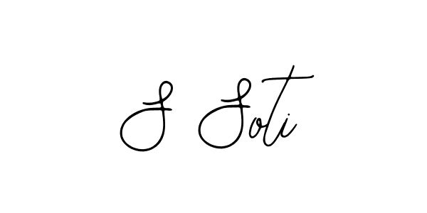 You should practise on your own different ways (Bearetta-2O07w) to write your name (S Soti) in signature. don't let someone else do it for you. S Soti signature style 12 images and pictures png