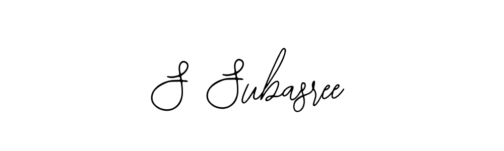 Use a signature maker to create a handwritten signature online. With this signature software, you can design (Bearetta-2O07w) your own signature for name S Subasree. S Subasree signature style 12 images and pictures png