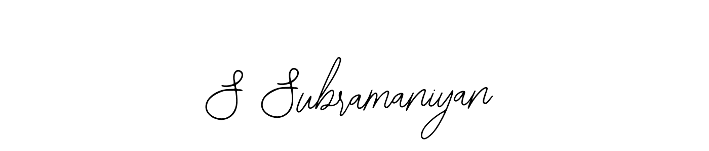 Also we have S Subramaniyan name is the best signature style. Create professional handwritten signature collection using Bearetta-2O07w autograph style. S Subramaniyan signature style 12 images and pictures png