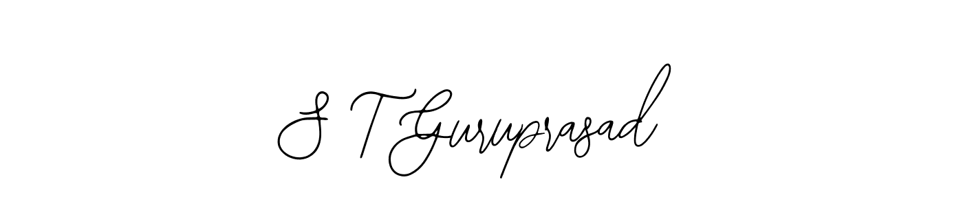 Use a signature maker to create a handwritten signature online. With this signature software, you can design (Bearetta-2O07w) your own signature for name S T Guruprasad. S T Guruprasad signature style 12 images and pictures png