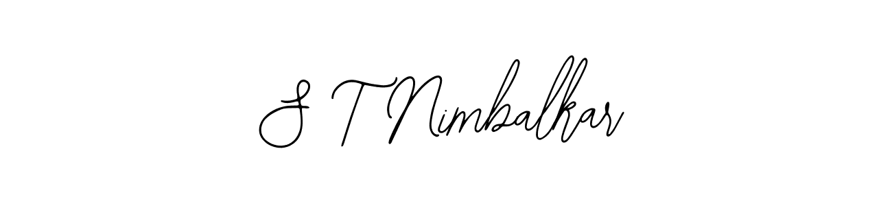 Design your own signature with our free online signature maker. With this signature software, you can create a handwritten (Bearetta-2O07w) signature for name S T Nimbalkar. S T Nimbalkar signature style 12 images and pictures png