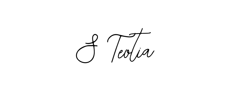 How to make S Teotia name signature. Use Bearetta-2O07w style for creating short signs online. This is the latest handwritten sign. S Teotia signature style 12 images and pictures png