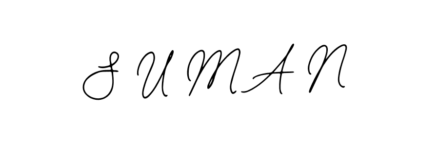 Similarly Bearetta-2O07w is the best handwritten signature design. Signature creator online .You can use it as an online autograph creator for name S U M A N. S U M A N signature style 12 images and pictures png