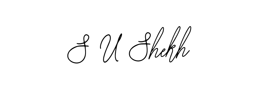 How to make S U Shekh name signature. Use Bearetta-2O07w style for creating short signs online. This is the latest handwritten sign. S U Shekh signature style 12 images and pictures png