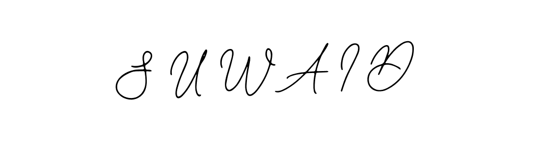 How to make S U W A I D name signature. Use Bearetta-2O07w style for creating short signs online. This is the latest handwritten sign. S U W A I D signature style 12 images and pictures png