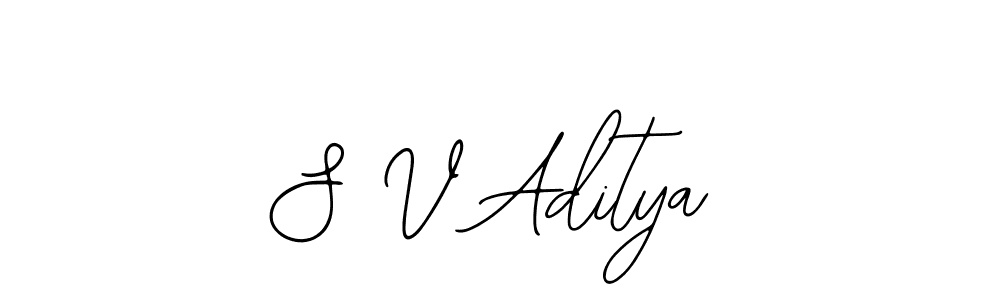 Also You can easily find your signature by using the search form. We will create S V Aditya name handwritten signature images for you free of cost using Bearetta-2O07w sign style. S V Aditya signature style 12 images and pictures png