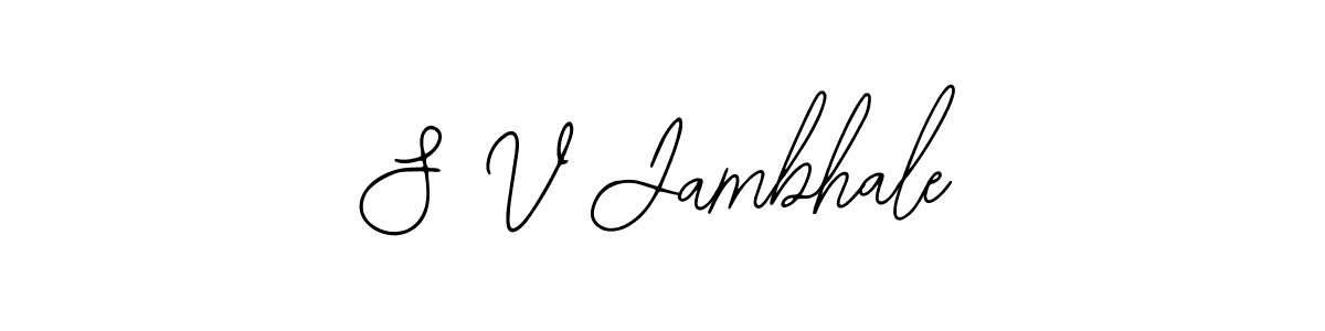 if you are searching for the best signature style for your name S V Jambhale. so please give up your signature search. here we have designed multiple signature styles  using Bearetta-2O07w. S V Jambhale signature style 12 images and pictures png