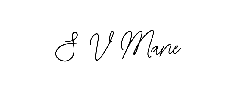 How to make S V Mane name signature. Use Bearetta-2O07w style for creating short signs online. This is the latest handwritten sign. S V Mane signature style 12 images and pictures png