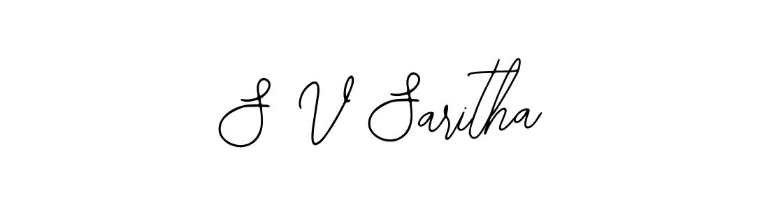 You should practise on your own different ways (Bearetta-2O07w) to write your name (S V Saritha) in signature. don't let someone else do it for you. S V Saritha signature style 12 images and pictures png