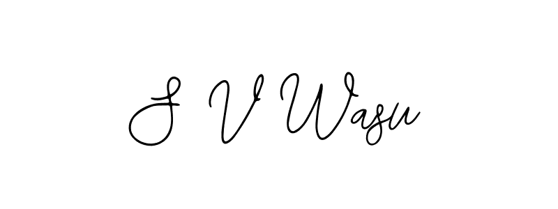 Similarly Bearetta-2O07w is the best handwritten signature design. Signature creator online .You can use it as an online autograph creator for name S V Wasu. S V Wasu signature style 12 images and pictures png