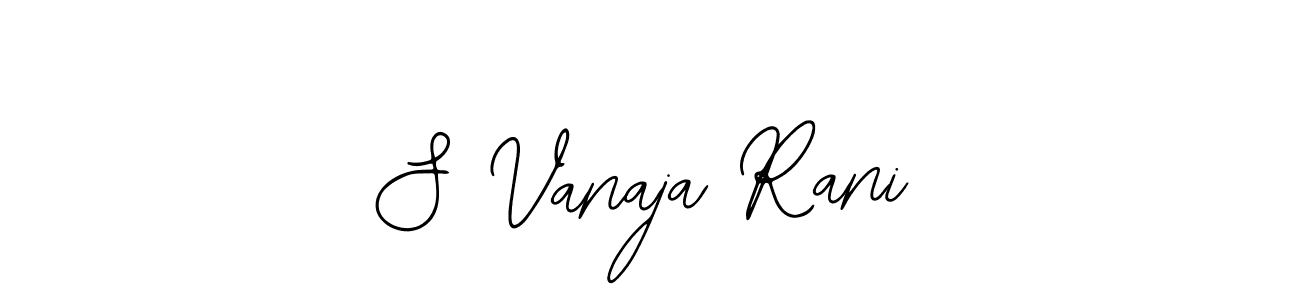 You should practise on your own different ways (Bearetta-2O07w) to write your name (S Vanaja Rani) in signature. don't let someone else do it for you. S Vanaja Rani signature style 12 images and pictures png